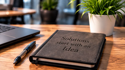 Notebook on a desk
